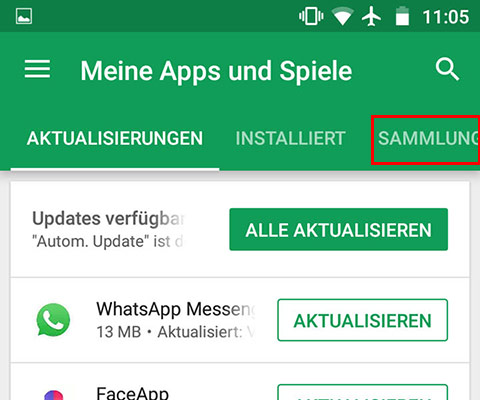 Gelöschte Apps in Play Store anzeigen und wiederherstellen