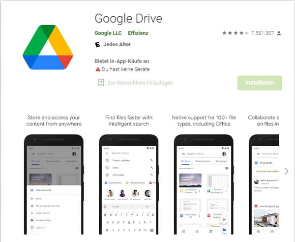 Google Drive installieren