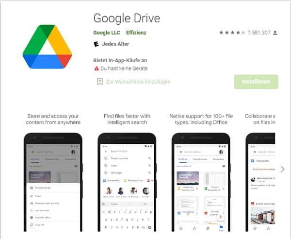 Daten mit Google Drive übertragen