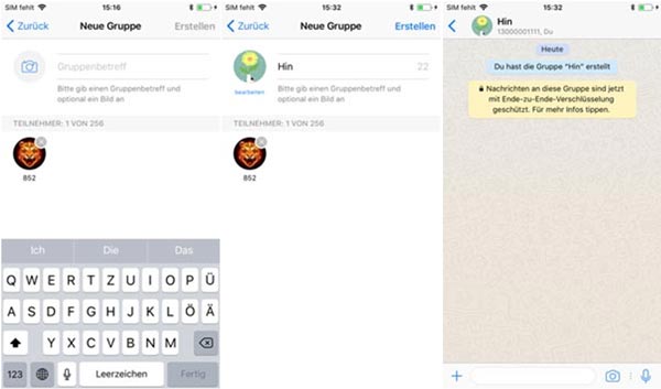 WhatsApp Gruppe für iPhone erstellen