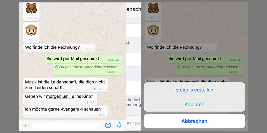 Termin in WhatsApp erstellen