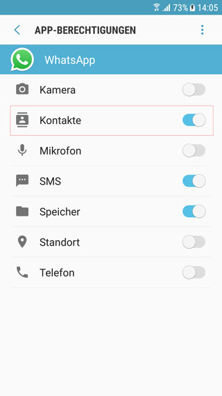 WhatsApp Zugriff auf die Kontakte des Telefons gewähren