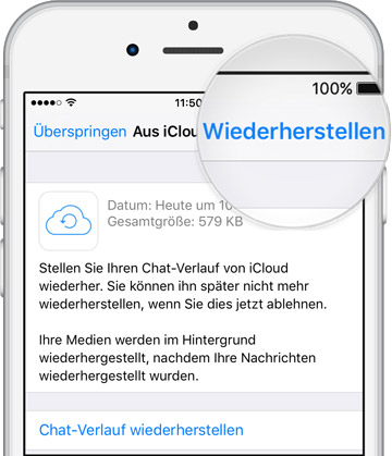 WhatsApp Chats auf neuem iPhone wiederherstellen