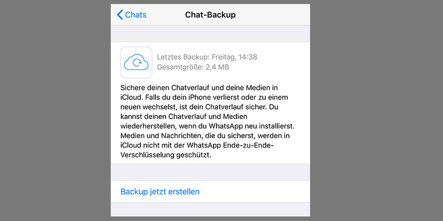 WhatsApp Daten sichern