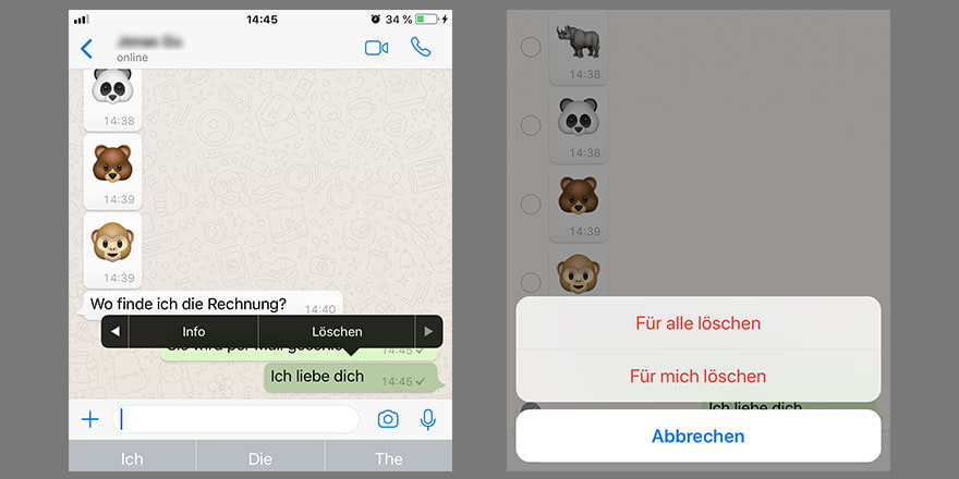 WhatsApp-Nachricht zurückrufen