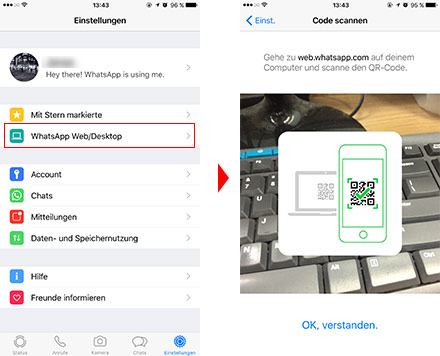 WhatsApp QR-Code scannen
