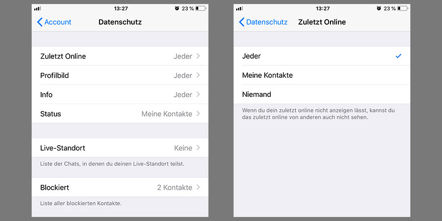 WhatsApp Zuletzt Online verbergen