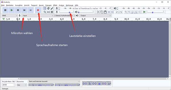 Sprachaufnahme mit Audacity