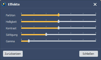 Die Effekte des MKV Videos einstellen