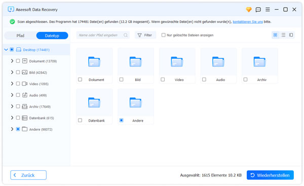 Formatierte Daten auswählen