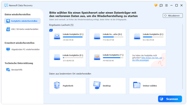 Data Recovery starten