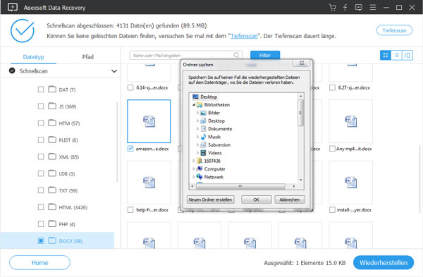 Mit Aiseesoft Data Recovery Word Dokument wiederherstellen
