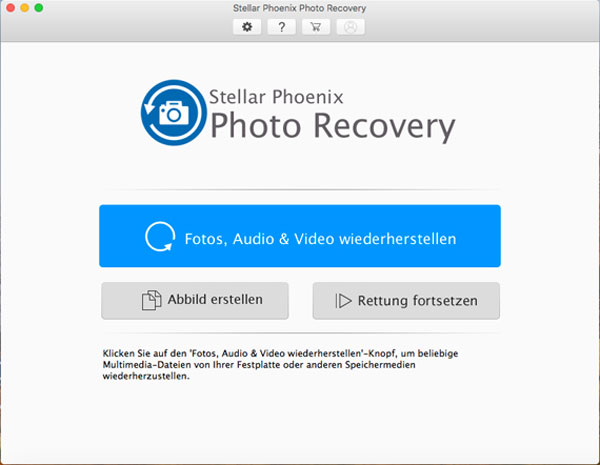 Stellar Phoenix Photo Recovery Programmoberfläche