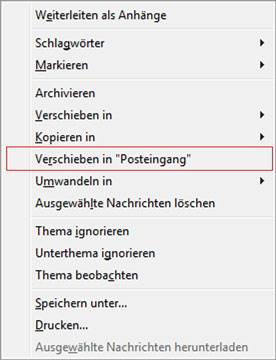 Thunderbird posteingang wiederherstellen