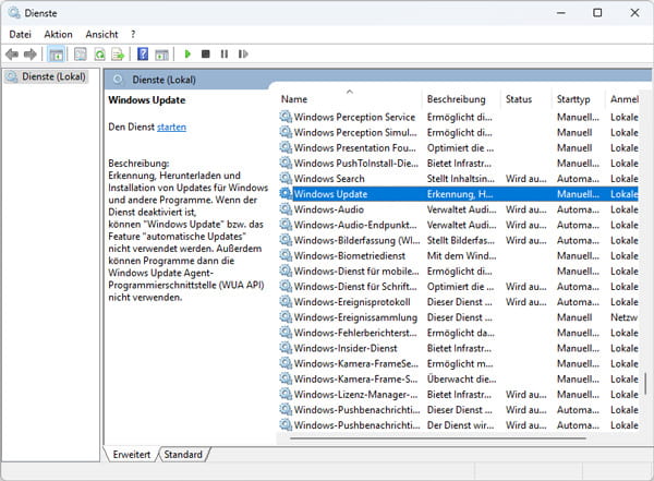 Windows Update beenden