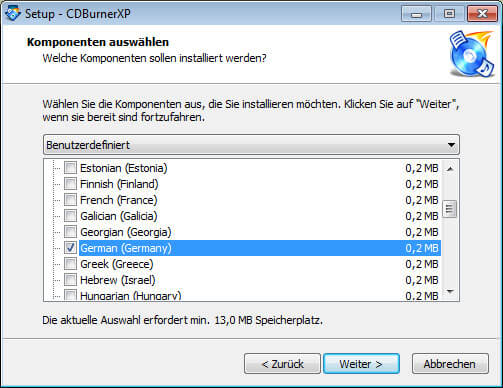 CDBurnerXP installieren