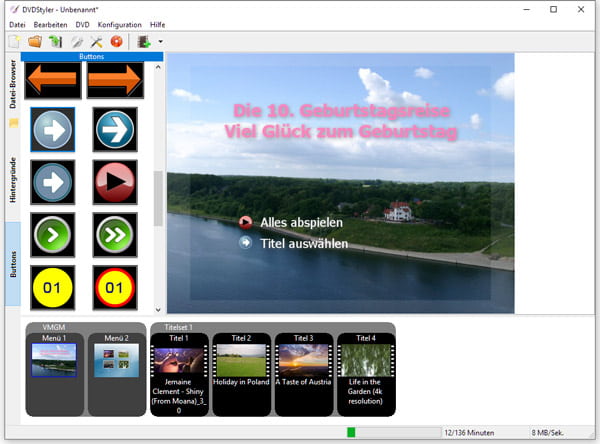 Mit DVDStyler DVD-Menü erstellen