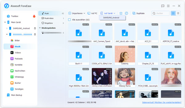 Gewünschte Bilder auswählen