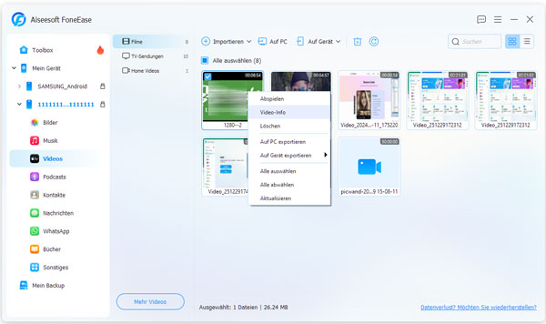 iPhone-Daten verwalten