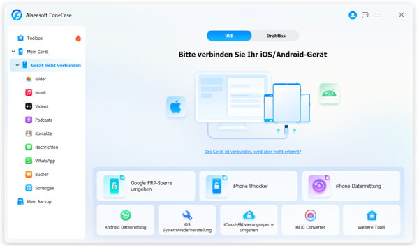 Android und iPhone mit FoneEase verbinden