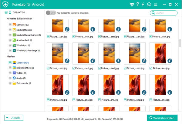 Gelöschte Bilder von Samsung wiederherstellen