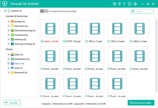 Gelöschte Videos von Android wiederherstellen