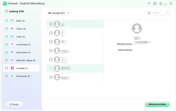 Verlorene Kontakte scannen