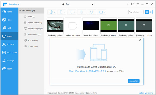 Videos auf iPad übertragen