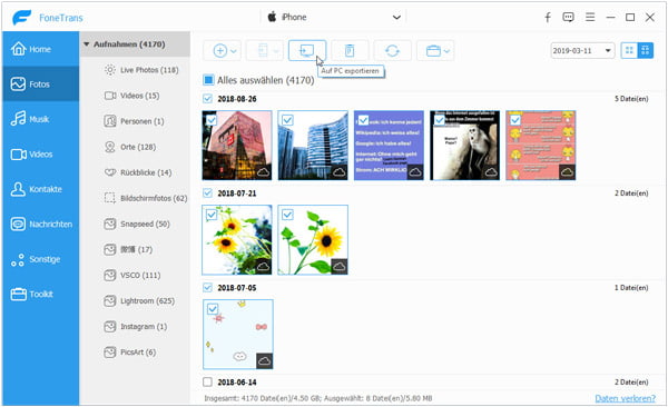 iPhone Fotos auf PC exportieren