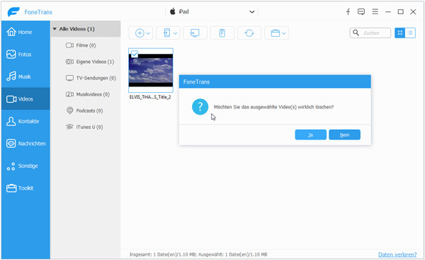 Mit FoneTrans iPad Video löschen