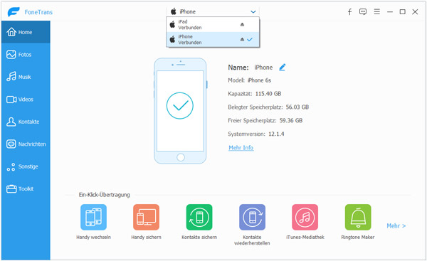 iPhone und iPad mit FoneTrans verbinden