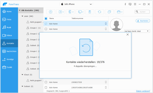 iPhone Kontakte wiederherstellen
