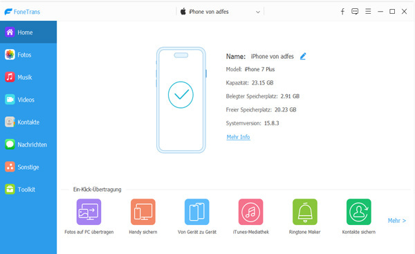 iPhone mit FoneTrans verbinden