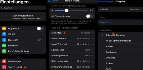 Klingelton auf iPhone wählen