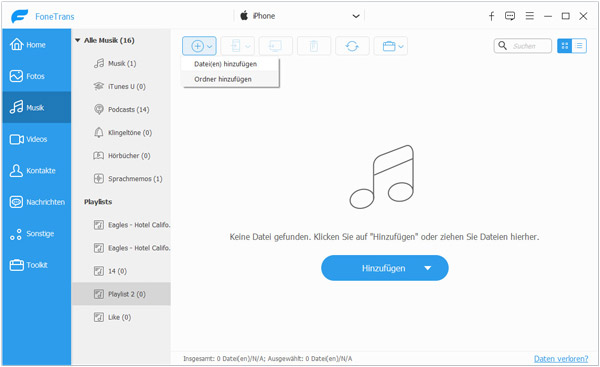 Musik in iPhone Wiedergabeliste hinzufügen