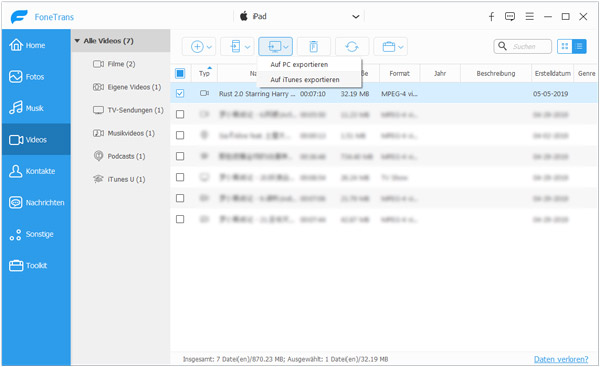 Videos vom iPad auf PC übertragen