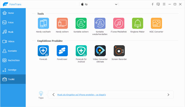 Werkzeuge von FoneTrans
