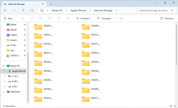 Per Windows-Explorer Bilder von iPhone auf PC laden