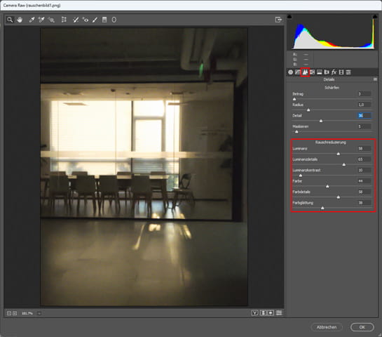 Bildrauschen mit Photoshop entfernen