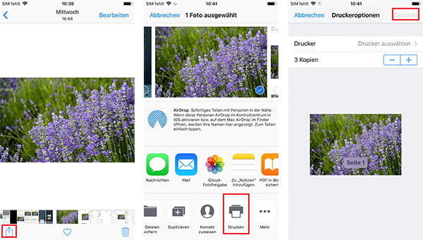 iPhone Bilder drucken