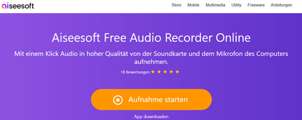 Aiseesoft Free Audio Recorder Online