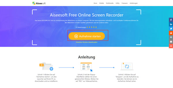 Free Screen Recorder öffnen