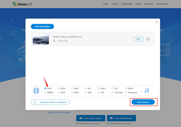 mkv datei in avi umwandeln online