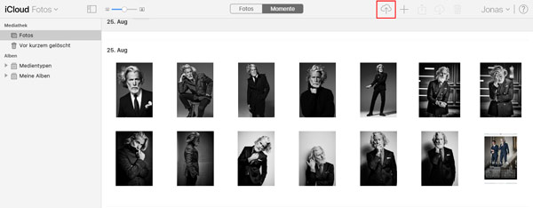 Fotos in iCloud hochladen