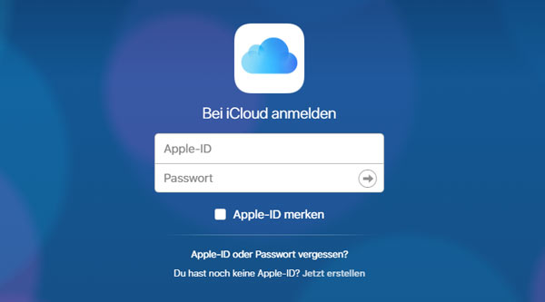 Bei iCloud anmelden