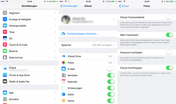 iCloud-Fotofreigabe auf iPhone aktivieren