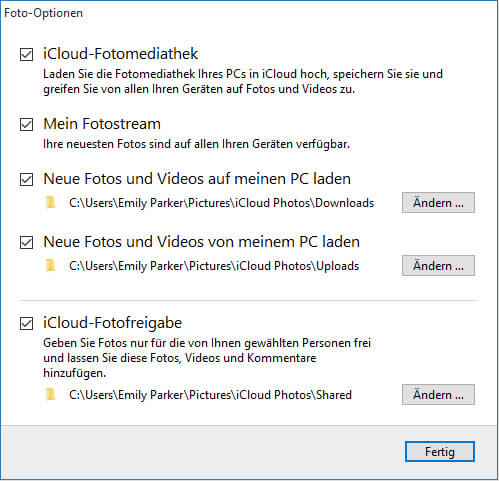iCloud-Fotofreigabe auf Windows aktivieren