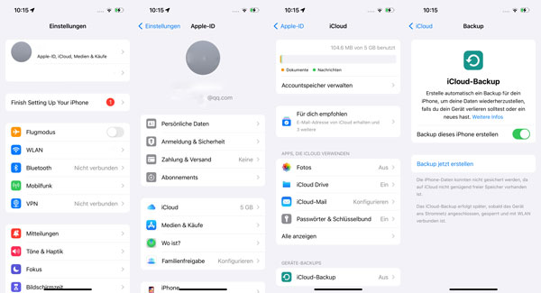 iPhone synchronisieren mit iCloud