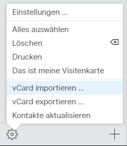 vCard Kontakte in iCloud importieren