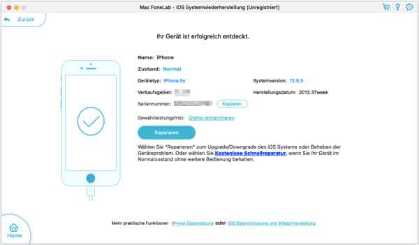 iPhone-Information bestätigen